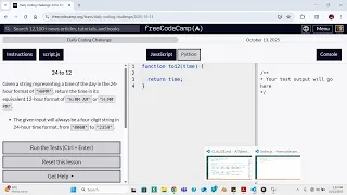 24 to 12 FreeCodeCamp Daily Coding Challenge JavaScript