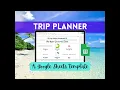 Trip Planner Google Sheets Template Tutorial