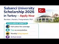 How to Apply to Sabanci University Scholarships 2026 Fully Funded Bachelor Masters P