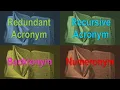 Redundant Acronym Syndrome Recursive Acronyms Backronyms and Numeronyms
