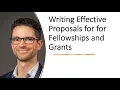 How to write proposals for fellowships and grants - Darren Lipomi UC San Diego