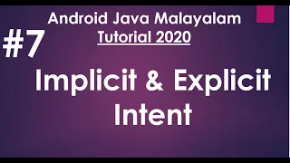 Android Java Malayalam Tutorial 2020 - 07