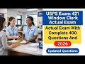 USPS Exam 421 Pass the 2026-2027 Window Clerk Test with 400 Actual Questions