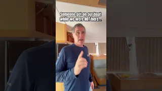 We were not expecting to see this when we got to our boat this morning… #boatlife #catamaran #refit