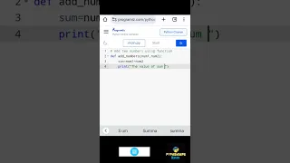 add two numbers using function Python program