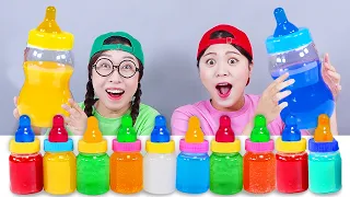 Thạch cầu vồng Chai sữa Uống Mukbang DONA