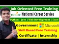 Job Oriented Training NCS Microsoft Python Web Development Excel Internship Certificate