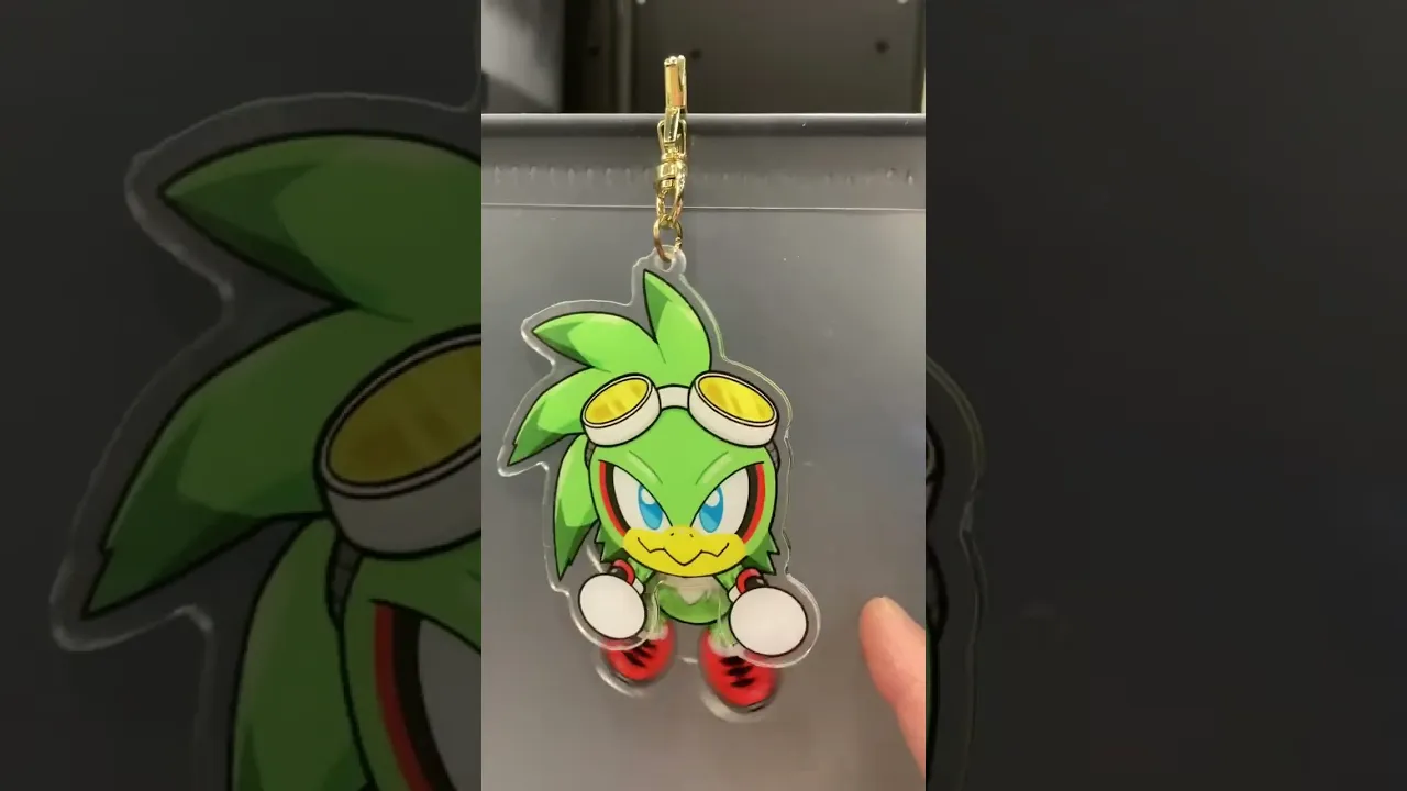 Dangling keychain in action