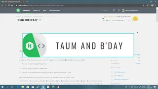 Hackerrank Problem Solution Taum and B day Python