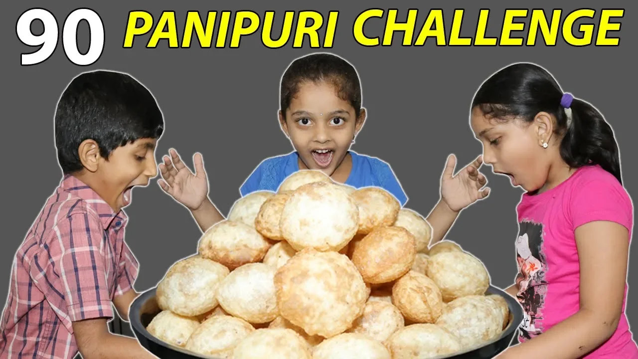 90 Golgappa Eating Challenge   Pani Puri Competetion   Kids VS Golgappa