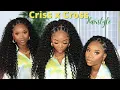 CRISS CROSS HAIRSTYLE WITH CURLY CROCHET HAIR NO TANGLE PROTECTIVE STYLE CHEV B