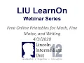 LearnOn Webinar - Free Online Printables for Fine Motor Math and Writing