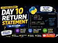 Python Day 10 Return Statement in Python Python Tutorial
