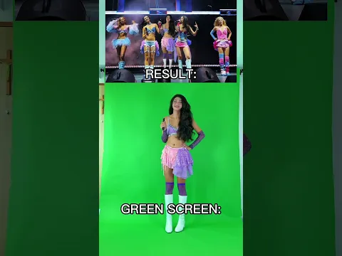 RESULT VS. GREEN SCREEN #KATSEYE #BehindTheScenes #fyp #shorts