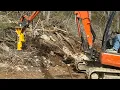 Arrowhead R65 hydraulic hammer rock drill on a Kubota kxo33-4 Awesome