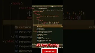 JS Array Sorting Sorting Numbers sorting array in JavaScript Sorting Array