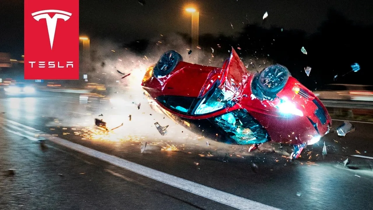 TESLA FLIPS IN HIGH SPEED AUTOBAHN CRASH