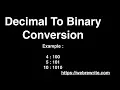 Convert Decimal Number to Binary - Java Code