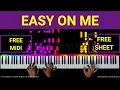 Download Lagu Easy On Me Adele Piano Cover | Instrumental | Karaoke | Ringtone | Notes | Chords | English Song