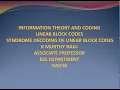 SYNDROME DECODING RELATED TO LINEAR BLOCK CODES