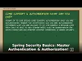 Master Spring Security Basics in Java Authentication Authorization Explained