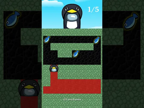 GuguGaga Penguin Lava Maze impossible Challenge(Among Us COVER)#gugugagapenguin #impossiblechallenge
