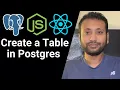PERN Stack Bangla 8 create a table in Postgres