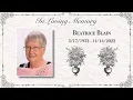 Beatrice Blain Funeral Service