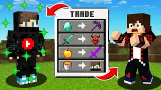 بادلت أغراض نادرة مع اليوتيوبر المشاهير في ماين كرافت !!؟ 🔥😱