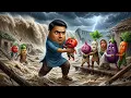 Aloo Hero Ne Sabko Bacha Liya Flood Rescue Story Emotional Vegetable Animation Kids Cartoon