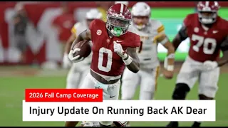 AK Dear Injury Update Alabama football Running Back out six weeks