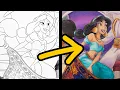 Transforming a CHILDRENS Coloring Book into a MASTERPIECE Disney s Aladdin Coloring Page