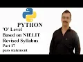 pass and assert statement in python