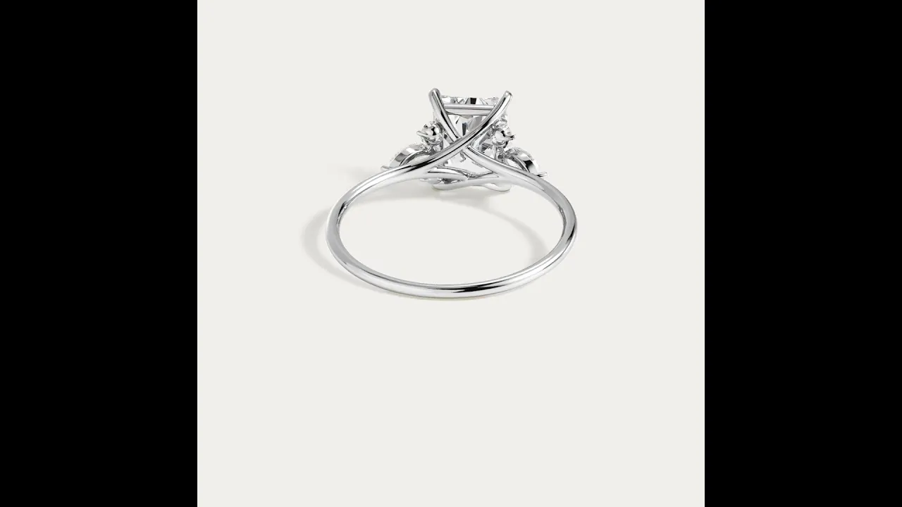 Colette丨Radiant Lab Diamond Split Shank Engagement Ring with Marquise & Round Accents