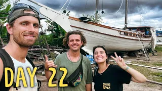 Boat rebuild: we can finally say SHE FLOATS! (+ boat flips and needs big fixes) — Sailing Yabá 190
