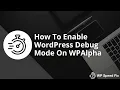 How To Turn On WordPress Debug Mode On WPAlpha