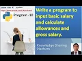 Python program to calculate Allowances and Gross Salary Ashraf Jamal