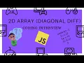 2D Array Diagonal Difference Coding Interview Javascript