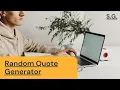 Random Quote Generator JavaScript Project for Beginners Best JavaScript Project 2020