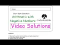 Negative Numbers Answers - Corbettmaths