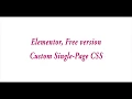 Elementor Free Single-Page Custom CSS