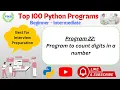 Python Program 022 Count Digits in a Number Python Basic Program