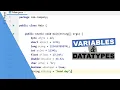Java Tutorial 3 - Variables and Datatypes