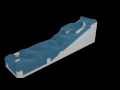 60 FPS Particle fluid simulation - 150 000 particles waterslide blender 1