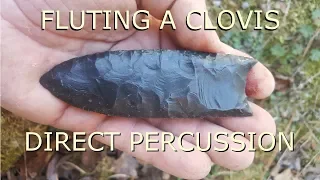 fluting a Clovis point with direct percussion