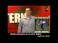 Wolfie interviews people at a L A R P Battle