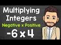 Multiplying Integers Multiplying a Negative by a Positive Negative x Positive Math with Mr J