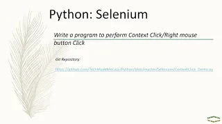 Python Selenium Context Click