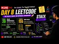 LIVE Day 8 LeetCode 20 155 Stack Concept Java Telugu DSA