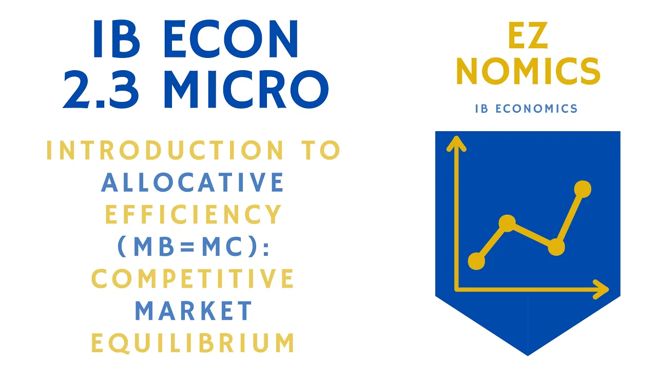 2.3 (Micro) Introduction to allocative efficiency: Competitive market equilibrium